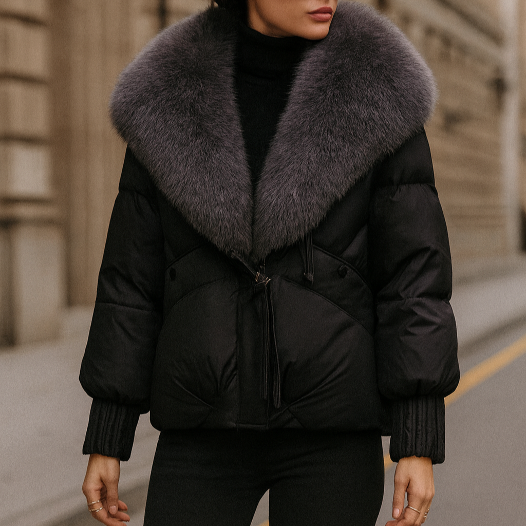 Giulia Relaxed Fit Puffer Jacket | Fur Collar Puffer Jacket