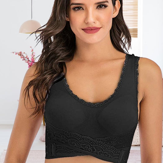 Women's Bra – Full Coverage – Seamless Wire-Free Cups – Wide Support Straps – Breathable Lace