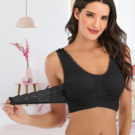 Women's Bra – Full Coverage – Soft Stretch Comfort – Hold-In and Support with Lace Trim
