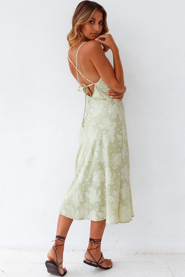 Dress for Women – Midi – Slim Fit – Cowl Neck – High Slit – Floral Pattern – Satin