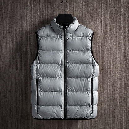 Men's Vest – Padded – Regular Fit – High Collar – Zipper Closure – Outdoor Use