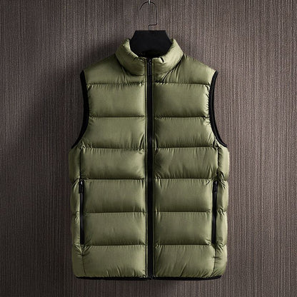 Men's Vest – Padded – Regular Fit – High Collar – Zipper Closure – Outdoor Use