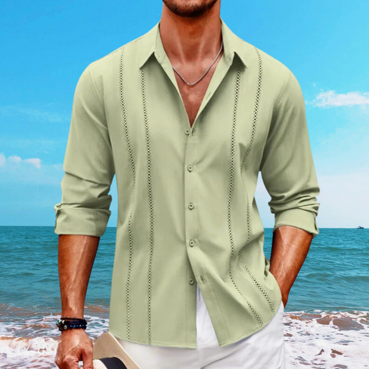 Men's Shirt – Relaxed Fit – Breathable Fabric – Button Closure – Long Sleeve