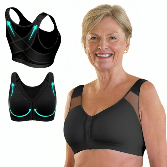 Women's Bra – Full Coverage – Front Closure – Breathable Mesh – Wireless Comfort