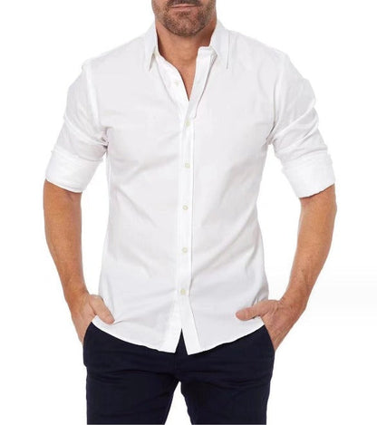 Men's Shirt – Slim Fit – Breathable Fabric – Classic Collar – Adjustable Sleeves
