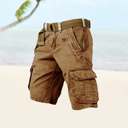 Men's Shorts – Cargo – Relaxed Fit – Soft Cotton Blend – With Belt and Pockets