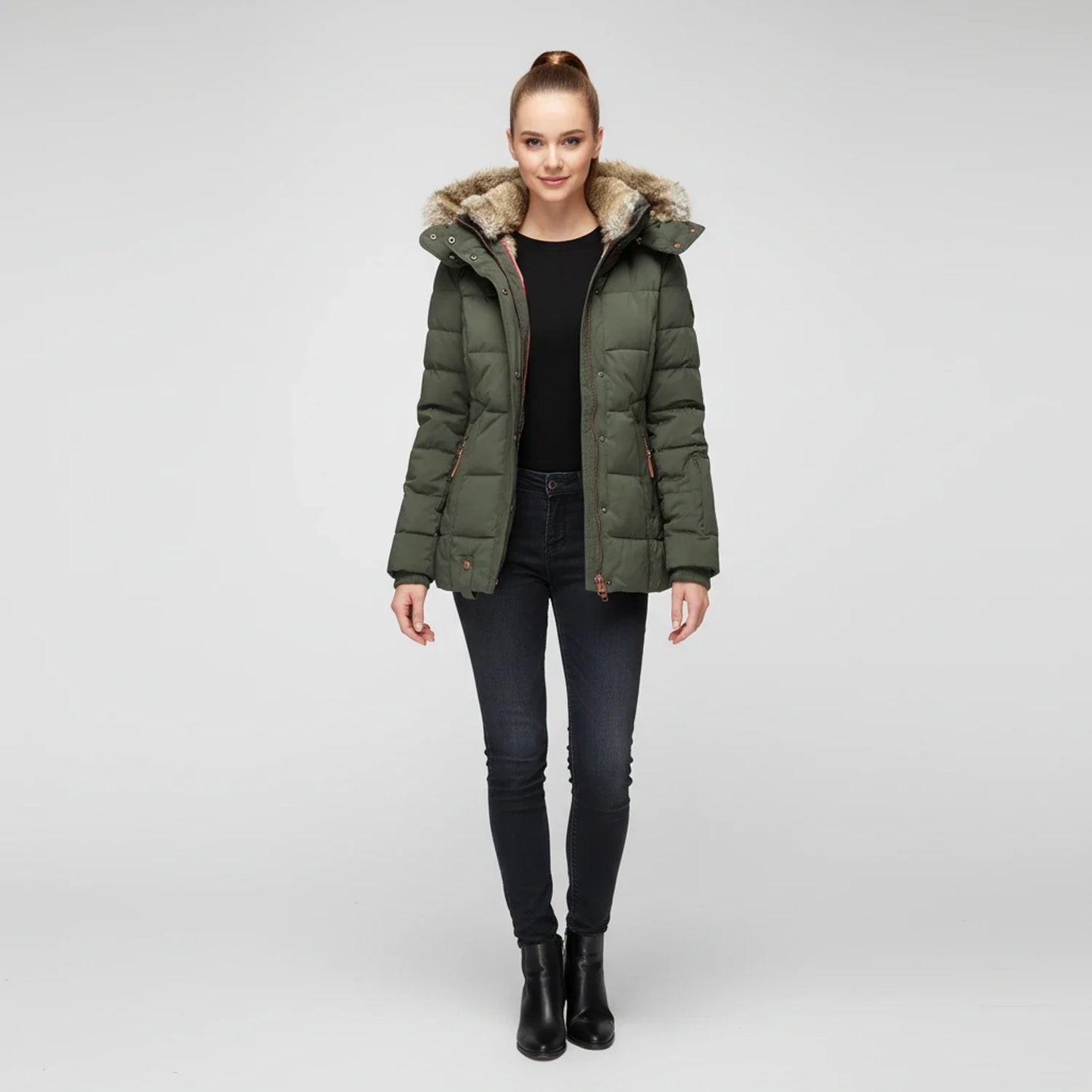 Stella Hooded Puffer Jacket | Quilted, Fur Trim Puffer Jacket