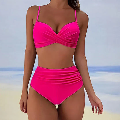 Women's Bikini Bottom – High Waist – Ruched Sides – Full Coverage – Soft Stretch