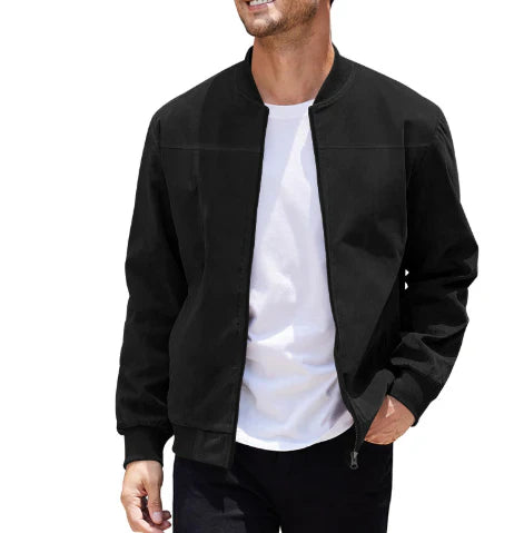Men's Jacket – Structural Fit – Double Zipper – Ribbed Edges – No Collar