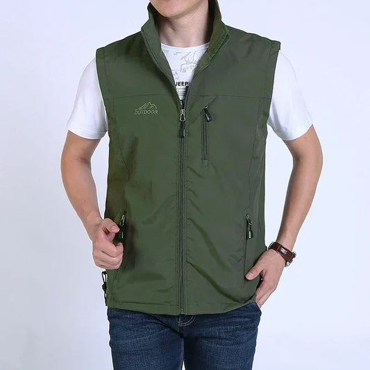 Men's Vest – Straight Fit – Lightweight and Breathable – High Collar – Zipper Pockets