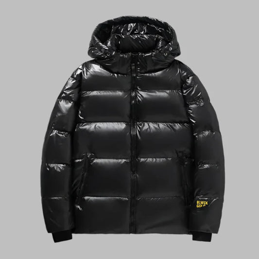 Men's Down Jacket – Regular Fit – Water-Repellent – Hood – Zipper – Ribbed Cuffs