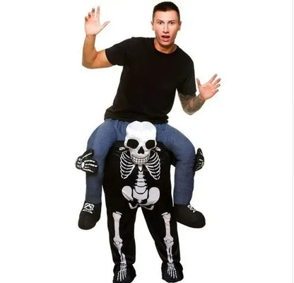 Men's Costume – One-piece Loose Fit – Illusion of Carrying Skeleton – 3D Details