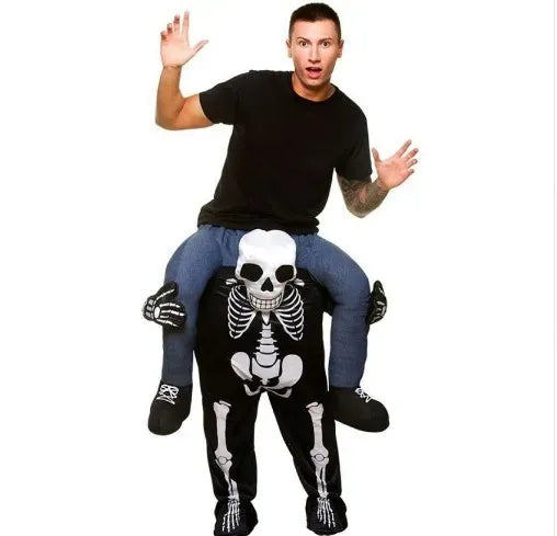 Men's Costume – One-piece Loose Fit – Illusion of Carrying Skeleton – 3D Details