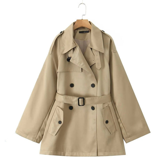 Women's Trench Coat – Tailored Fit – Double Breasted – Belt – Epaulettes