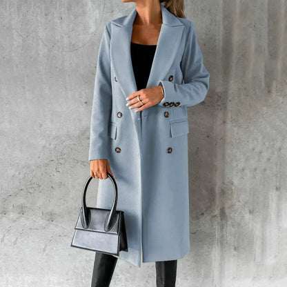 Women's Trench Coat – Tailored Fit – Wool – Double-Breasted – Knee-Length