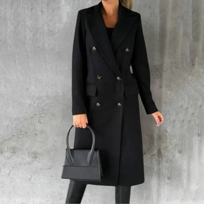 Women's Trench Coat – Tailored Fit – Wool – Double-Breasted – Knee-Length