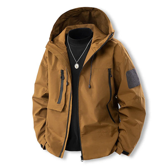 Men's Jacket – Waterproof – Regular Fit – Breathable – Hood – Zipper – Pockets