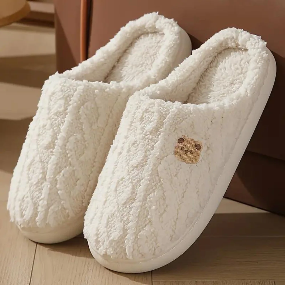 Women's Slippers – Plush Feel – Open Heel – Closed Toe – Soft Sole for Indoor Use
