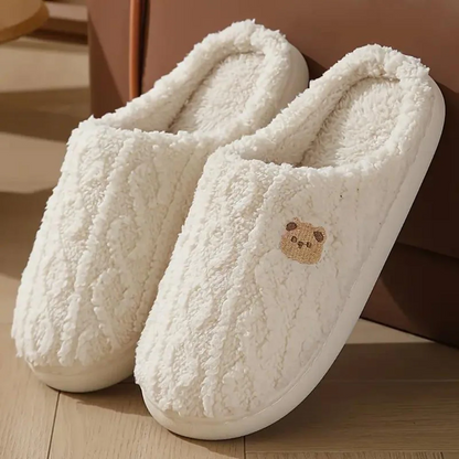 Women's Slippers – Plush Feel – Open Heel – Closed Toe – Soft Sole for Indoor Use