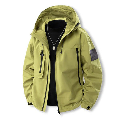 Men's Jacket – Waterproof – Regular Fit – Breathable – Hood – Zipper – Pockets