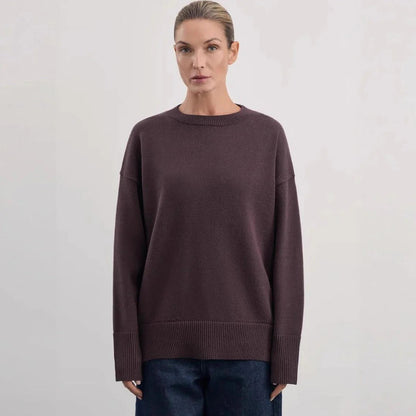 Women's Sweater – Relaxed Fit – Soft Knit – High Neck – Long Sleeves