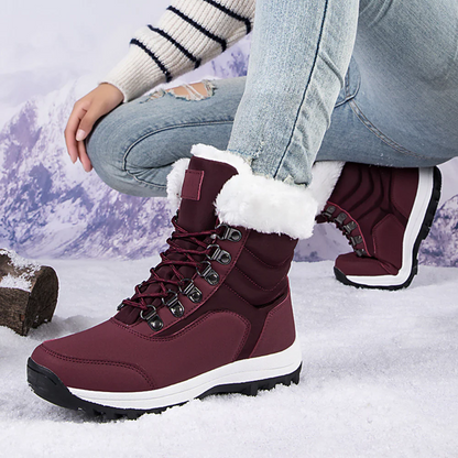 Women's boots – mid-height shaft – fleece-lined – water-repellent – lacing – grip sole