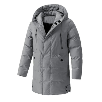 Men's Jacket with Hood – Water-Repellent – Padded – Mid-Length – Multiple Pockets