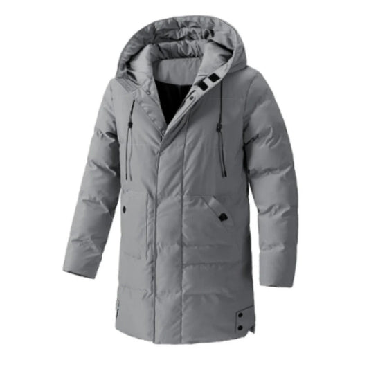 Men's Jacket with Hood – Water-Repellent – Padded – Mid-Length – Multiple Pockets