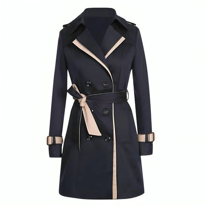 Women's Trench Coat – Tailored Fit – Belt at Waist – Double-Breasted Buttoning