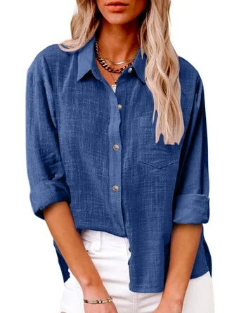 Women's Shirt – Relaxed Fit – Natural Fibers – Classic Collar – Breathable