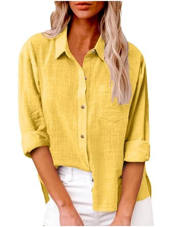 Women's Shirt – Relaxed Fit – Natural Fibers – Classic Collar – Breathable