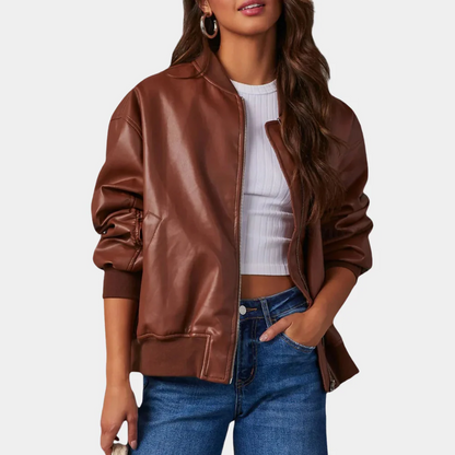 Women's Jacket – Relaxed Fit – Lightweight Fabric – Zipper – Ribbed Edges