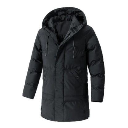 Men's Jacket with Hood – Water-Repellent – Padded – Mid-Length – Multiple Pockets