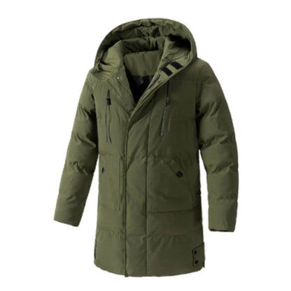 Men's Jacket with Hood – Water-Repellent – Padded – Mid-Length – Multiple Pockets