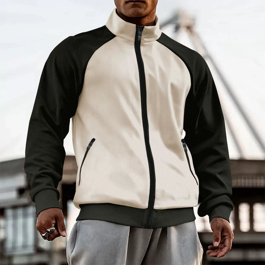 Men's Jacket – Slim Fit – High Collar – Raglan Sleeves – Zipper Closure – Breathable