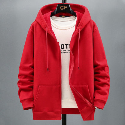 Men's Hoodie Cardigan – Fleece – Relaxed Fit – Zipper – Layered Use