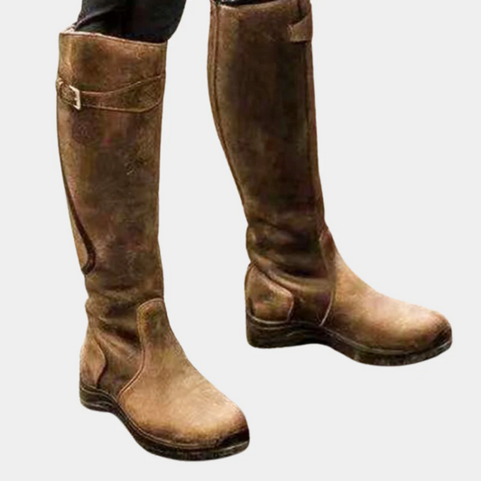 Women's High Boots – Slim Fit – Water-Repellent – Decorative Strap with Buckle