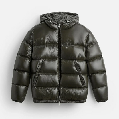 Men's Puffer Jacket – Oversized Fit – Water-Repellent – Hood – Quilted Outerwear