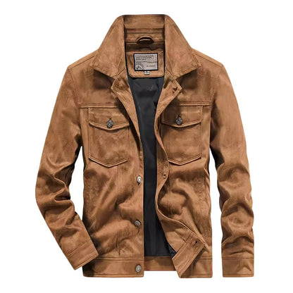Men's Jacket – Slim Fit – Suede Material – Button Front – Chest Pockets