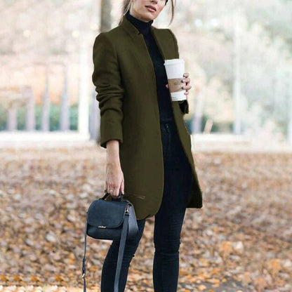 Women's Coat – Wool Blend – Tailored Fit – Knee Length – Minimalist Design