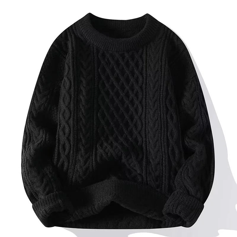 Women's Sweater – Wool Blend – Relaxed Fit – Cable Knit – Ribbed Neck