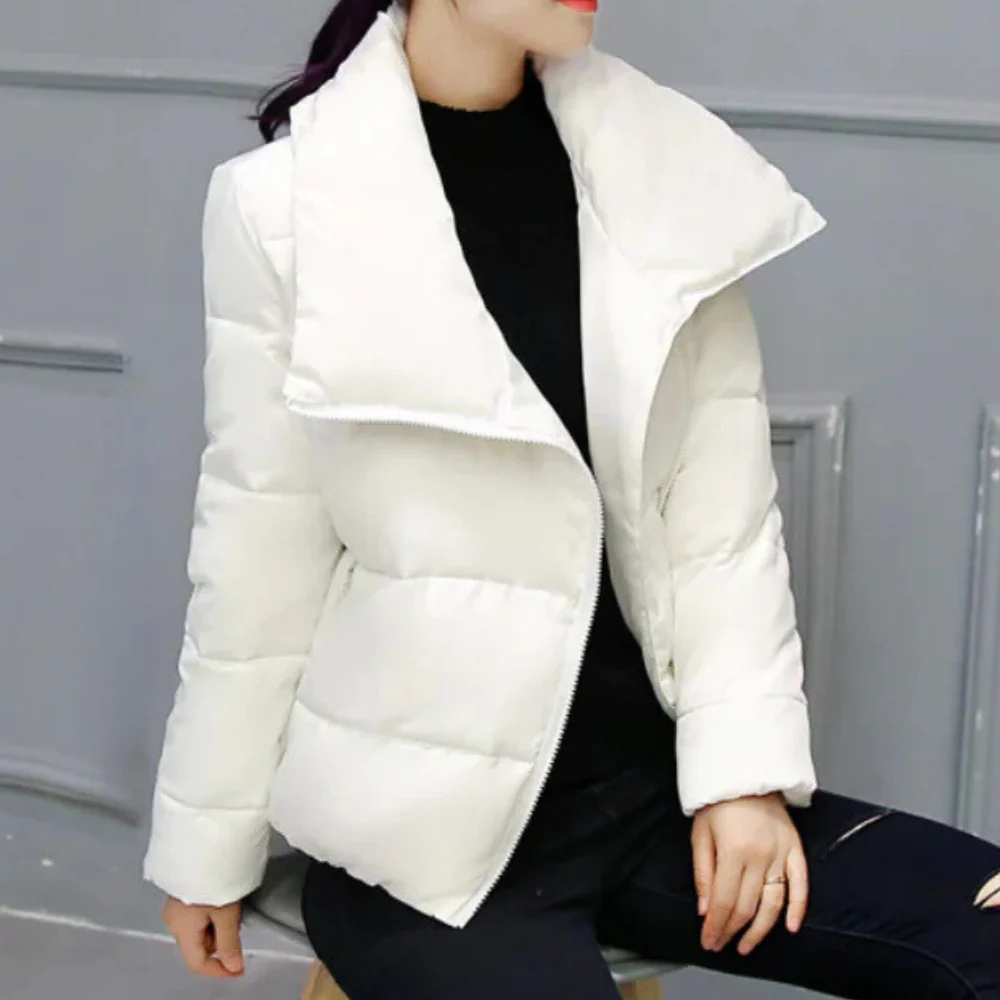 Women’s Jacket - Woven - Cropped Length - Funnel Neck - Zipper Closure