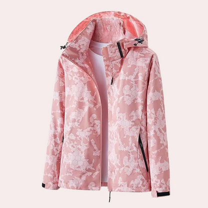 Women's Jacket – Lightweight Straight Fit – Detachable Hood – Zipper Pockets Waterproof