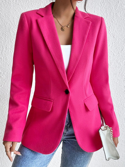 Women's Blazer – Wool Blend – Slim Fit – Notch Lapel – Single Breasted with Pockets
