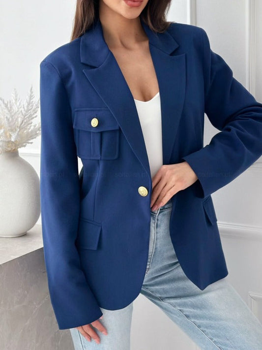 Women's Blazer – Tailored Fit – Double-Breasted – Notch Lapel – Long Sleeves