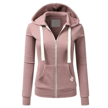 Women's Hoodie with Zipper – Slim Fit – Cotton Blend – Ribbed Edges – Kangaroo Pocket