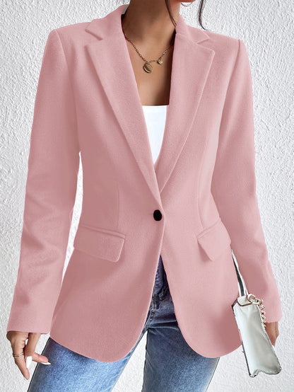 Women's Blazer – Wool Blend – Slim Fit – Notch Lapel – Single Breasted with Pockets