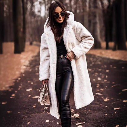 Women's Coat – Wool – Oversized Fit – Full Length – Hood with Buttons