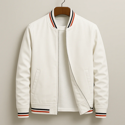 Men's Bomber Jacket – Regular Fit – Lightweight Synthetic Fabric – Zipper – Ribbed Edge