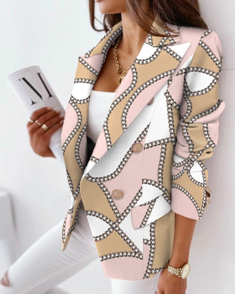 Women's Blazer – Tailored Fit – Double-Breasted – Statement Pattern